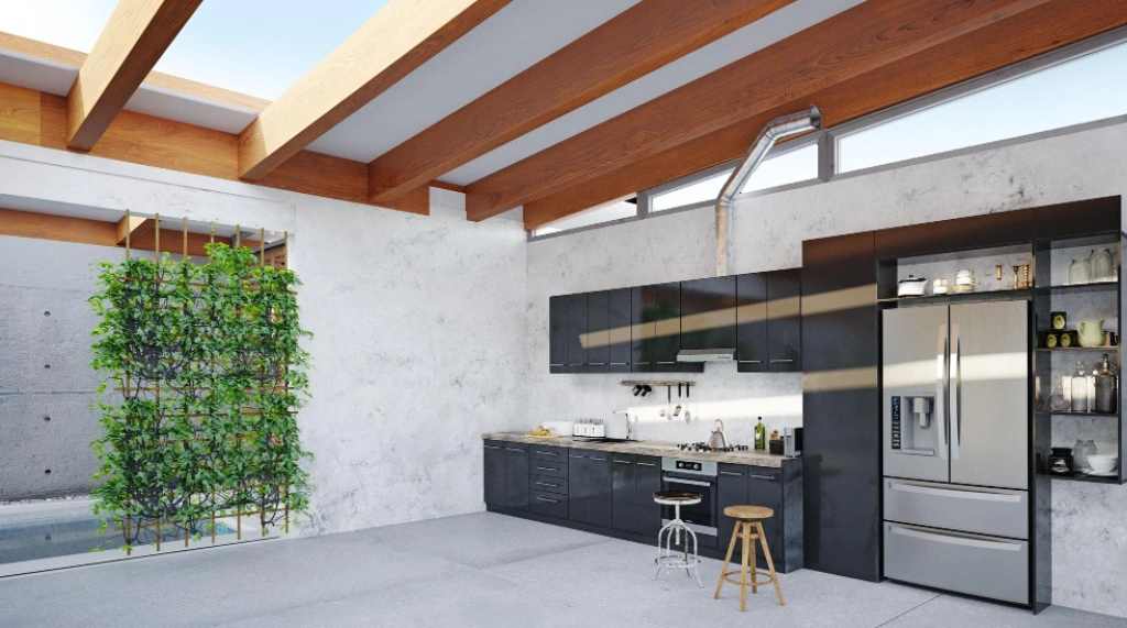 Dapur Minimalis Modern Depan Teras