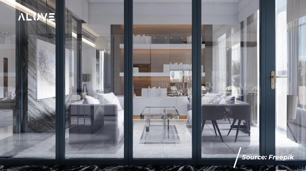 Hunian Kontemporer Pintu Folding Aluminium