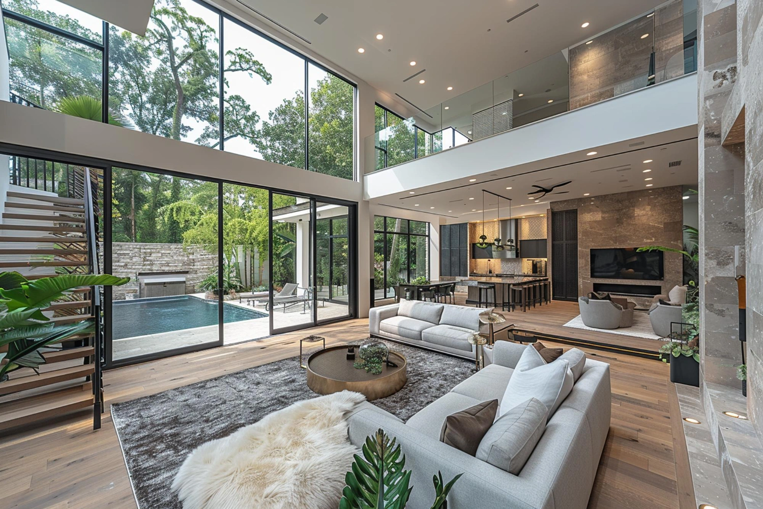 Jendela Aluminium untuk Ruang Tamu dengan Double Ceiling