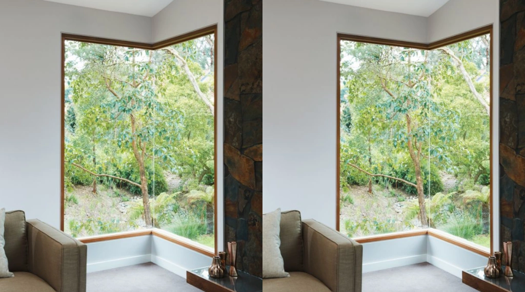 Jendela Kayu Minimalis Corner (Sudut)