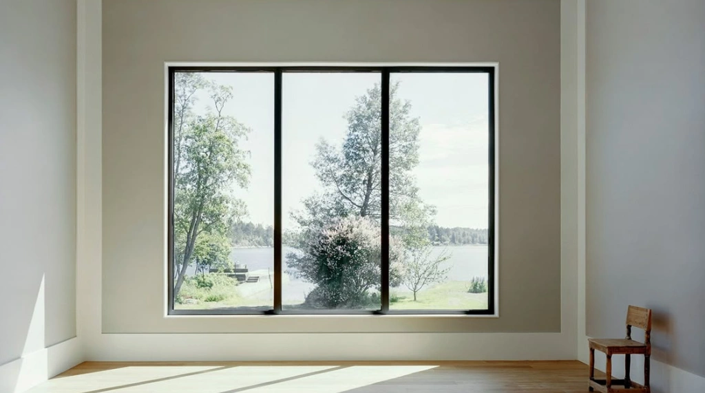 jendela kaca mati frame hitam