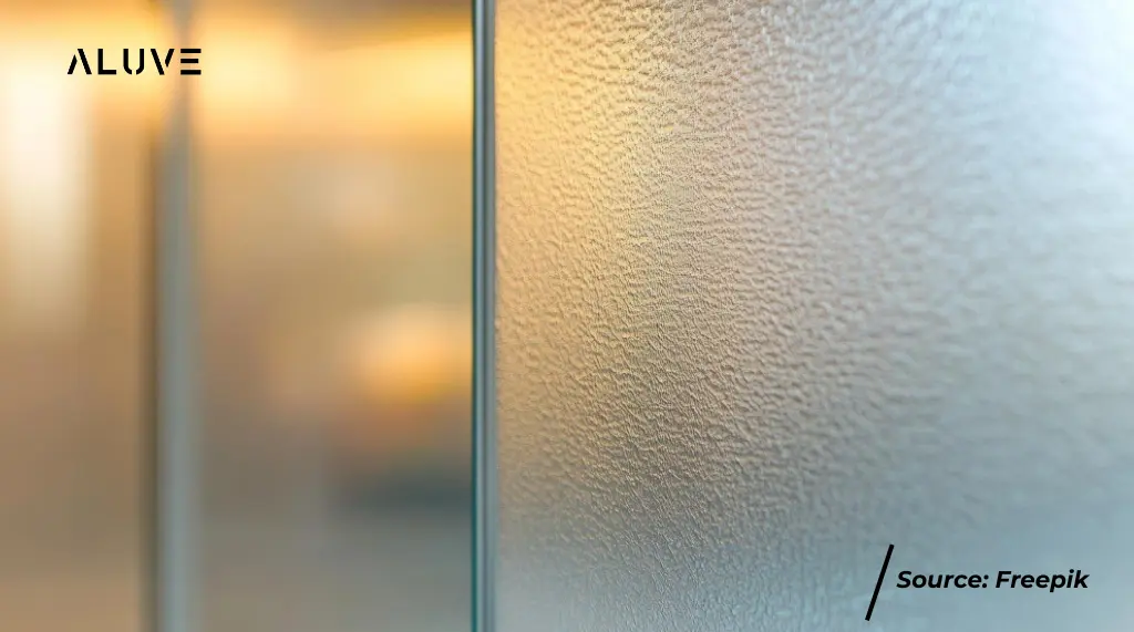 Jenis Kaca Aluminium - Kaca Frosted (Frosted Glass)