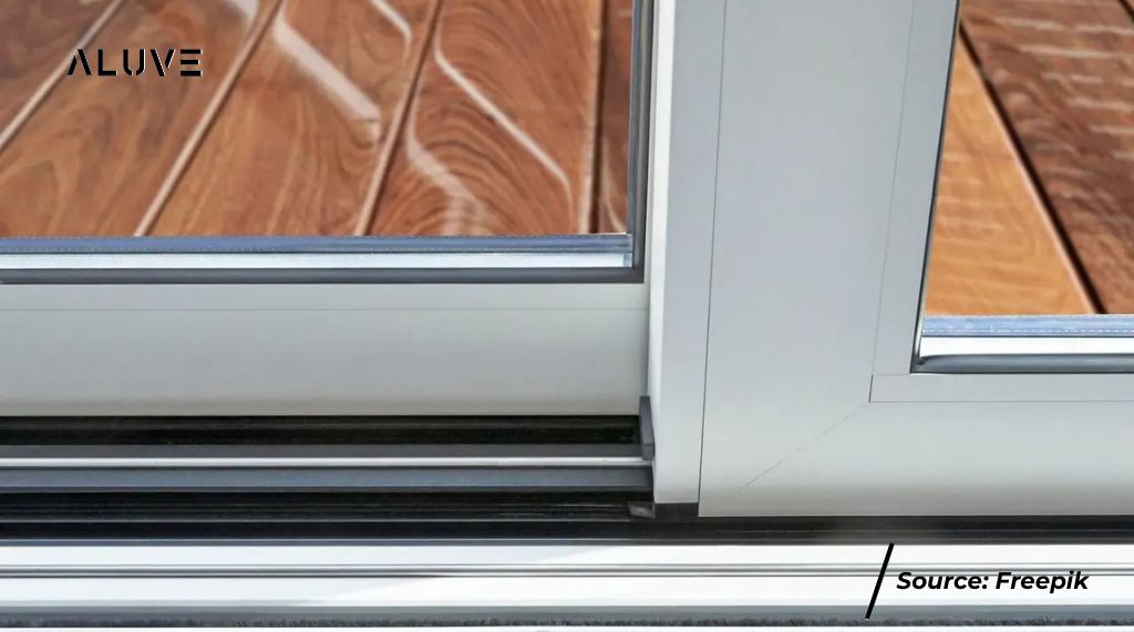 Aluminium System Pintu Sliding Putih
