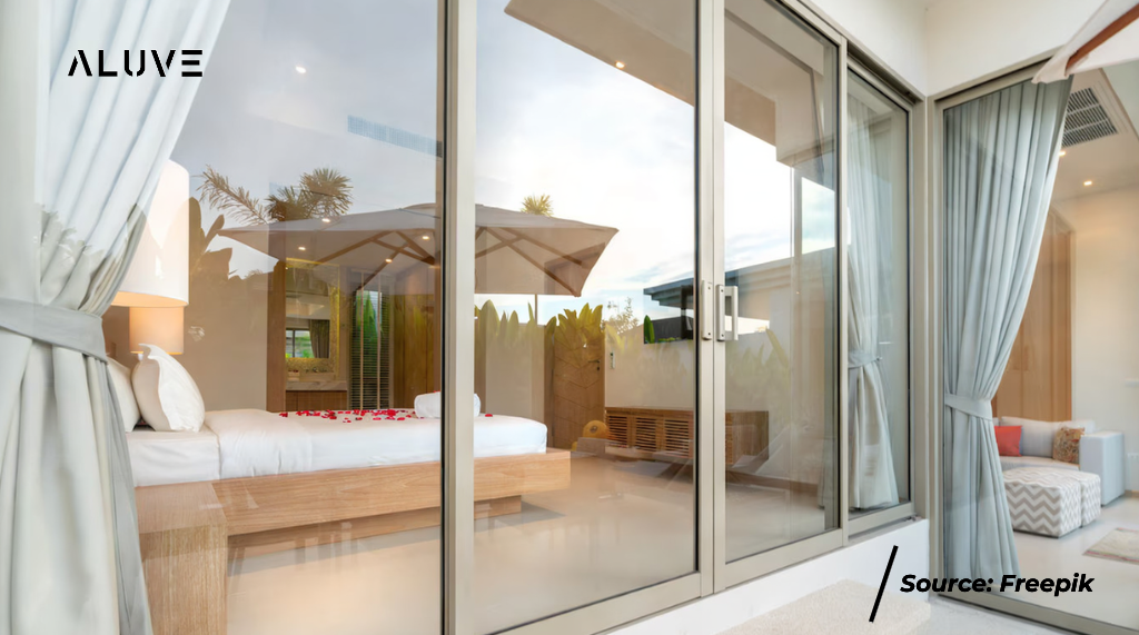 Model Pintu Aluminium Terbaru Sliding Bukaan Kaca Besar