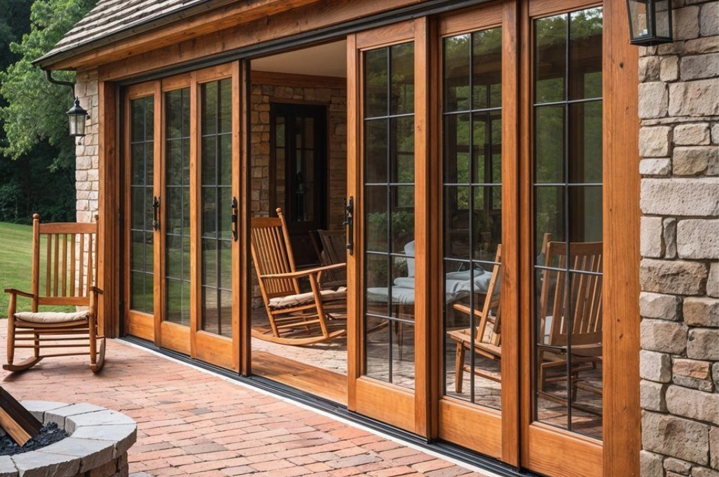 pintu sliding kaca nuansa country