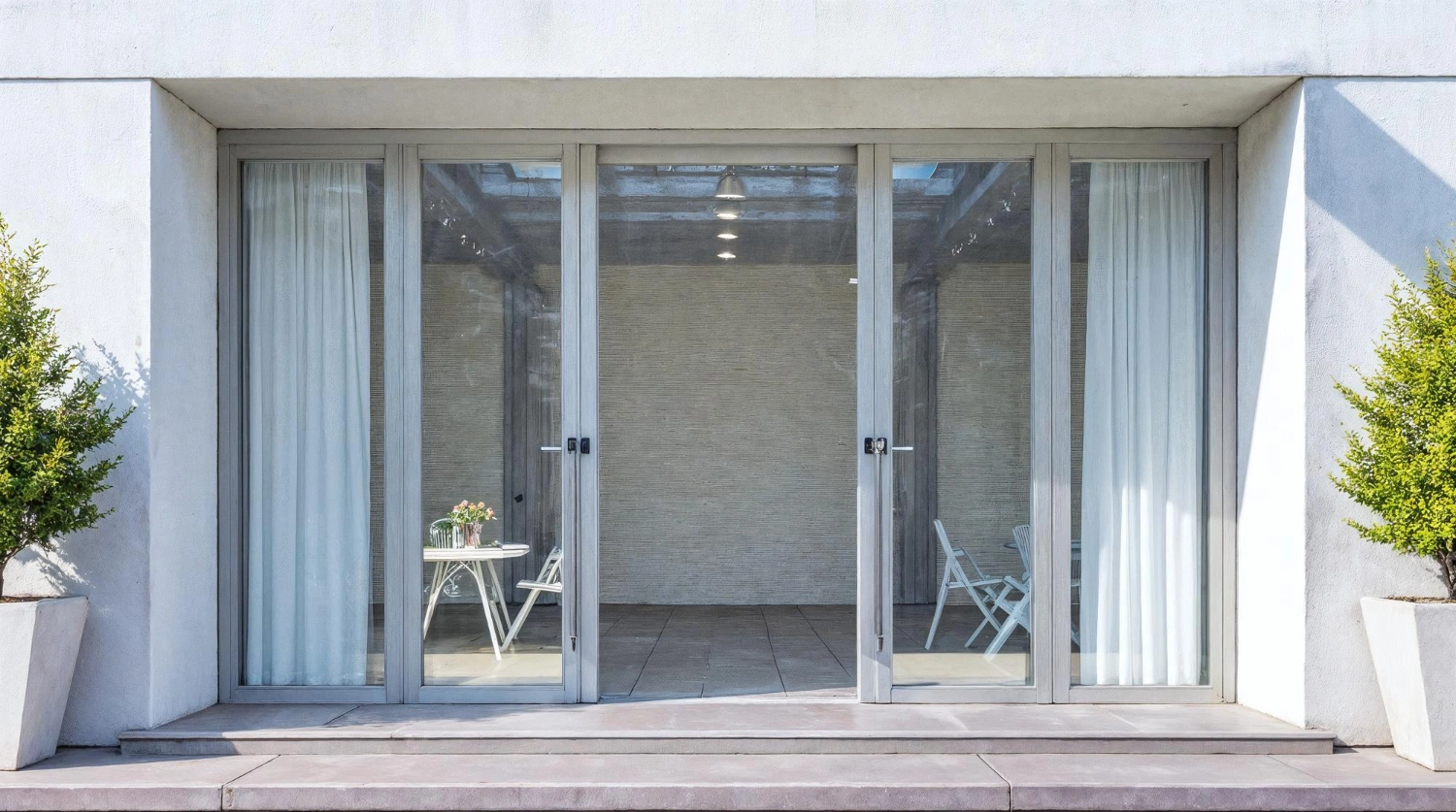 Sliding Door Putih Matching dengan Dinding